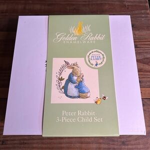 Pottery Barn Golden Rabbit, Enamelware Set! BNIB!